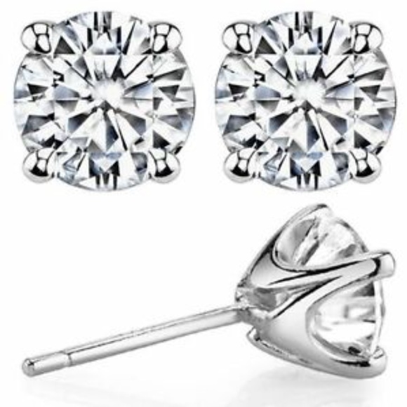 Jewelry 2ct Diamond Cz 4 Prong Martini Stud Earrings 925 Poshmark